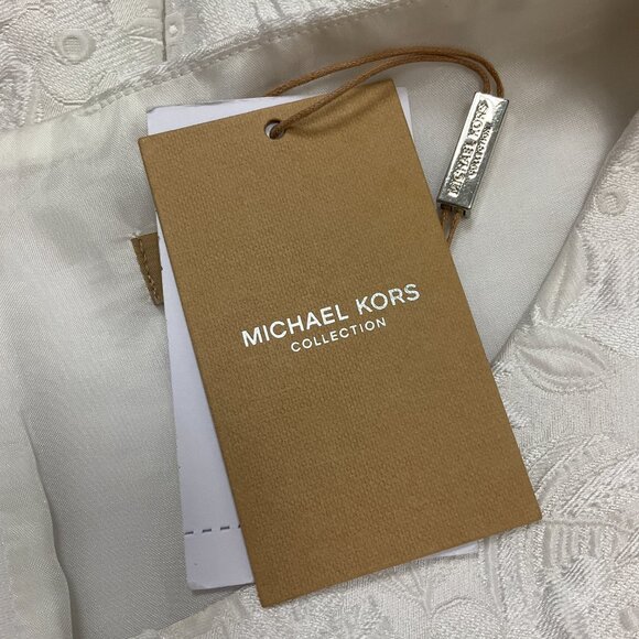 Michael Kors Collection Optic White Spring 2017 Jacquard Lace Cocktail Dress - Picture 5 of 5